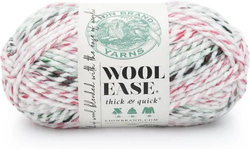 Vista 201 de Lion Brand Yarn - Ovillo de lana Wool-Ease Thick & Quick color fuerza aérea Super Bulky Wool Acrylic Blend Fiber for Soft Hats, Sweaters, Chunky
