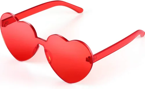 Vista 13 de Maxdot Heart Shaped Sunglasses for Women Transparente