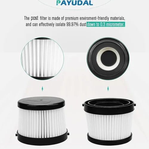 Vista 3 de 4 paquetes de filtros HEPA de repuesto DCV501HB DCV5011H compatibles con aspiradora de mano inalámbrica DEWALT de 20V. Compatible con filtro