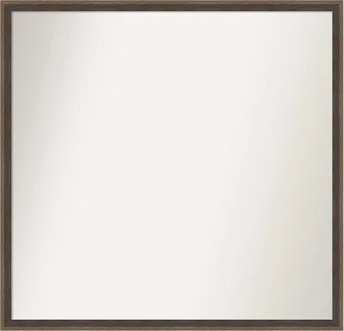 Vista 24 de Amanti Art Brown Bathroom Mirror for Over Sink, 21x33 Custom Made Hardwood Wedge Mocha Rectangle Vanity Mirror, Large Modern Wood Frame, Hangs