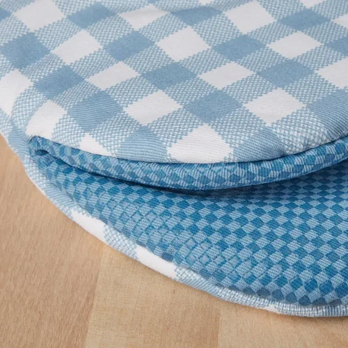 Vista 4 de Juego de 2 manoplas mini para horno Kitchenaid Gingham, Terciopelo Azul, 5.5"x8