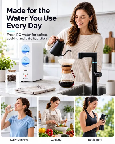 Vista 10 de ANGEL X4 Tankless Reverse Osmosis System, 1000 GPD Under Sink RO Filter