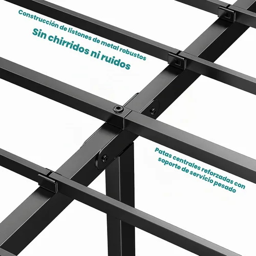 Vista 7 de [Usado] OLIXIS Marco de cama Full de metal, 14 pulgadas de alto con espacio de almacenamiento, no necesita somier, con soporte de listones de acero