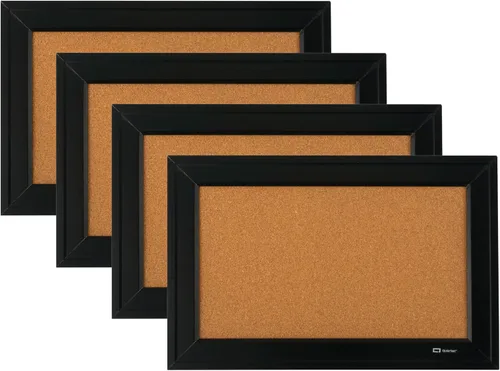 Vista 6 de Quartet Tablón de anuncios de corcho 17 x 23 pulgadas con marco negro (79281)., Negro