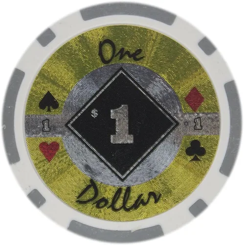 Vista 10 de Brybelly Black Diamond Poker Chip Heavy 0.49 oz Clay Composite - Paquete de 50 ($0.25 marrón)
