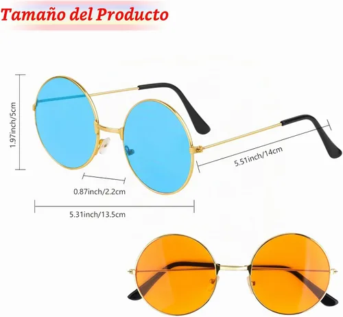 Vista 4 de CHRORINE Gafas de sol hippie de colores surtidos para mujer
