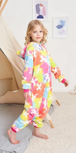 Vista 2 de Pijama de una pieza de unicornio para niños, disfraces de Halloween