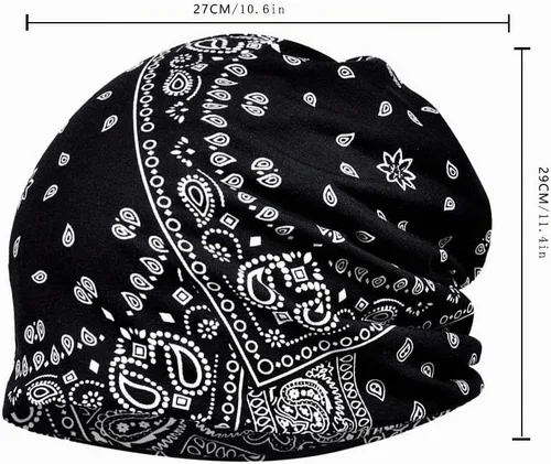 Vista 2 de 1 gorro holgado para mujer, gorro de quimioterapia, gorro de redecilla para el cáncer 1 pieza negra
