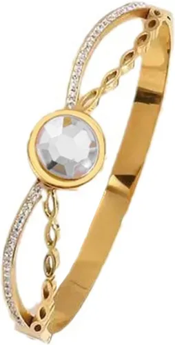 Vista 20 de Colección de Pulseras Brazalete de Acero Inoxidable 316L Chapado en Oro de 18K - 12 Diseños Únicos + Cadena de Acero de Titanio con Acento