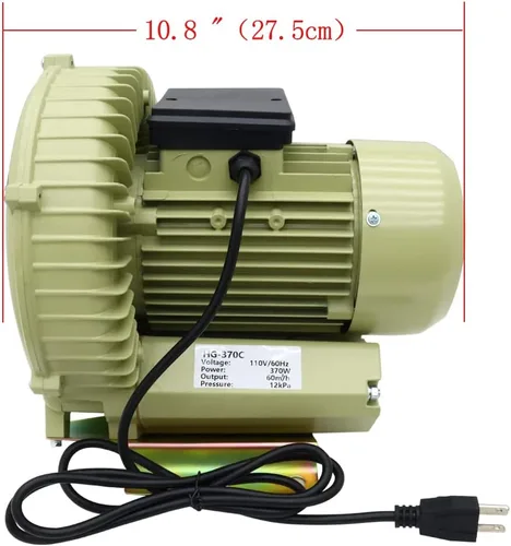 Vista 3 de INTBUYING Bomba industrial 110V 60HZ del ventilador de aire del vórtice del tanque de peces del estanque de los mariscos de la acuicultura
