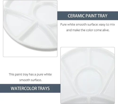 Vista 8 de EXCEART Bandeja de pintura de porcelana de cerámica Bandeja de mezcla de cerámica Placas de pintura de acuarela Bandeja de pintura de acuarela Placa