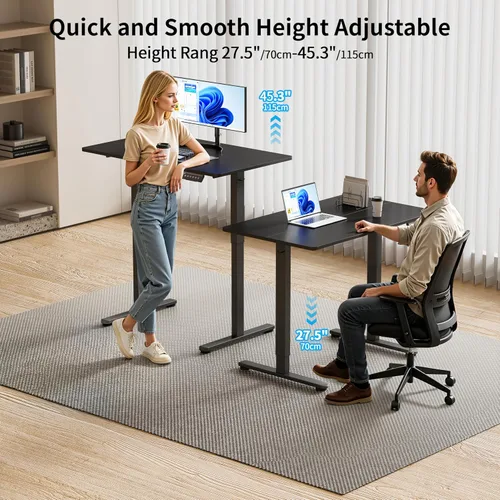 Vista 4 de BIZUM - Escritorio de pie eléctrico de 40x24 pulgadas con ajuste de altura y configuraciones de memoria, escritorio ergonómico para sentarse o estar