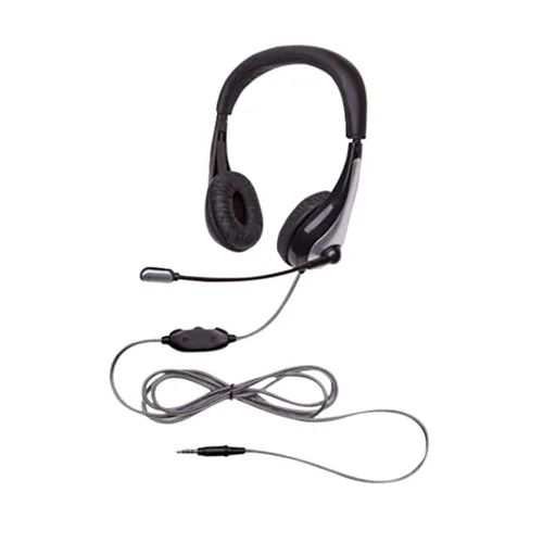 Vista 2 de Califone E2 Stereo Earbuds with Inline Volume Control, 3.5mm Plug, Black and White
