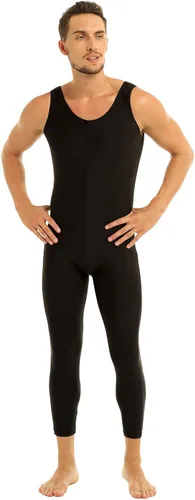Vista 5 de renvena Body de licra sin mangas para hombre de cuerpo completo ajustado traje de baile