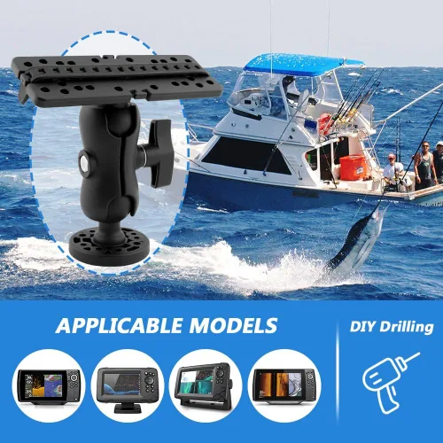 Vista 5 de CALIDAKA Base de montaje para buscador de pescado, rotación de 360 grados, soporte electrónico marino universal para barco