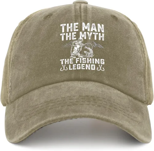 Vista 8 de The Man The Myth The Fishing Legend Gorra Mujeres Sombreros Pigmento Negro Hombres Sombrero de Sol Regalos para Hombres Gorras de Béisbol