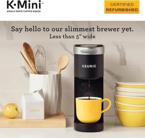 Vista 3 de Cafetera Keurig K-Mini, certificada reacondicionada, negra (Renovada)