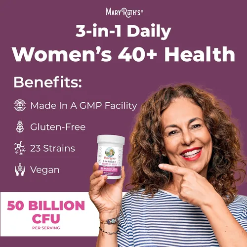 Vista 7 de MaryRuth's 3 en 1 Daily Health 40+ Probióticos para mujeres Suplemento de apoyo hormonal y menopausia para mujeres Cápsulas de salud intestinal