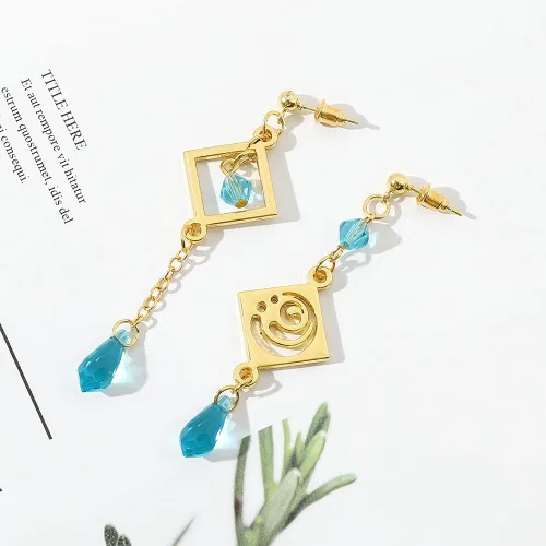 Vista 2 de Genshin Dangle Earrings For Women Girl - Anime Figure Element Eye Of God Anemo Vision Earrings Venti Cosplay Jewelry For Christmas Halloween
