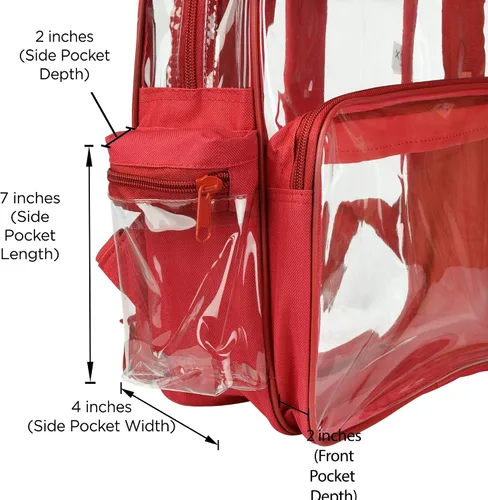 Vista 26 de DALIX Bolsas de mochila transparentes de plástico liso dorado