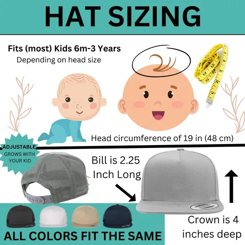 Vista 4 de Sombrero personalizado para bebé, sombreros de bebé personalizados para niños y niños, gorra de camionero personalizada, gorra de béisbol para bebé