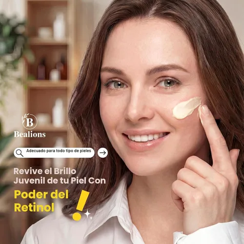 Vista 6 de Crema de Retinol para Rostro Anti Envejecimiento: Crema Antiarrugas para Cara y Cuello con Colágeno y Ácido Hialurónico - Hidratante Nocturno