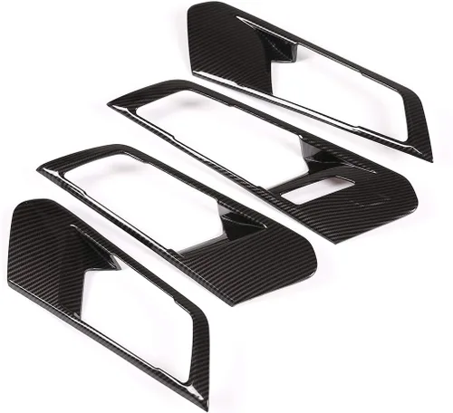 Vista 5 de Cubierta de marco de plástico ABS para puerta interior de automóvil, accesorios de 4 piezas para BMW X5 G05 2019