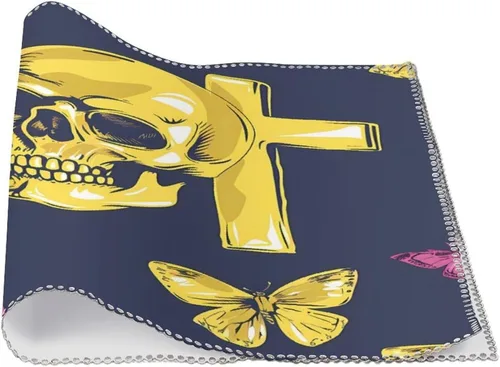 Vista 3 de Crosss Skull Navy Placemats Set of 6 Resistant Table Mats Washable Place Mats for Dinner Party Table Decoration