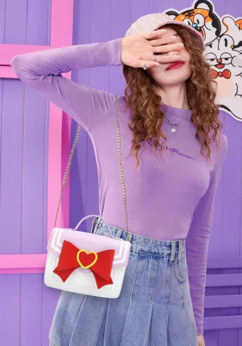 Vista 6 de PROCOS Bolsos de mujer Kawaii Anime Sailor Cosplay PU Bolso de cuero PU Cadena de lazo bandolera Bolso bandolera Bolso bandolera