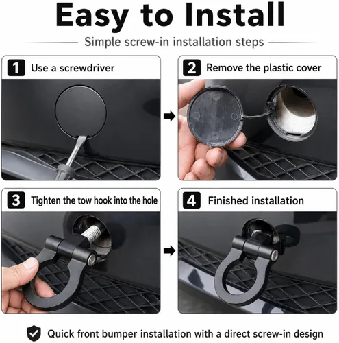 Vista 7 de Ganchos de remolque para coche con estilo JDM, para parachoques delantero, con correas de remolque personalizadas, 16 mm para BMW E90 E91 E92 E93 X1