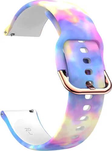 Vista 2 de Compatible con correa de reloj Garmin Forerunner 45, con patrón de repuesto y correa de silicona impresa para mujeres y hombres (caramelo).