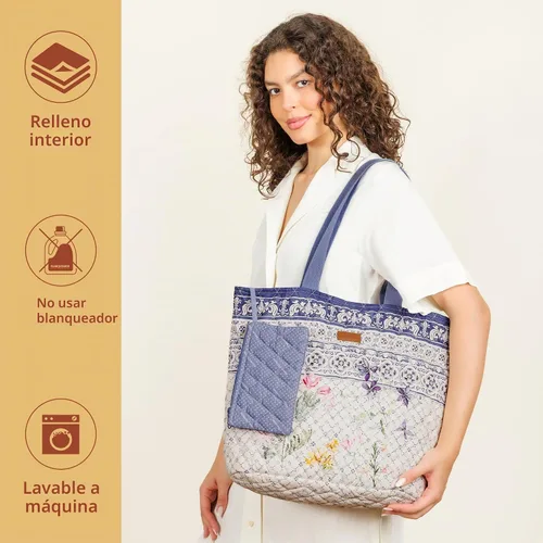 Vista 7 de Bolsas de compras Maison d' Hermine Bolsa de lona acolchada con bolsillos con cremallera Bolso pequeño reutilizable Bolsa de comestibles