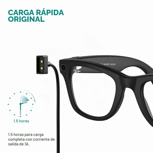 Vista 6 de TUSITA Cable de carga compatible con lentes inteligentes Ray-Ban Stories - 1M