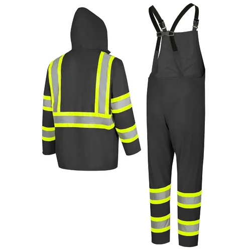 Vista 8 de Pioneer - Traje de lluvia de seguridad impermeable, ligero y de alta visibilidad, ropa de trabajo reflectante para lluvia, para adultos
