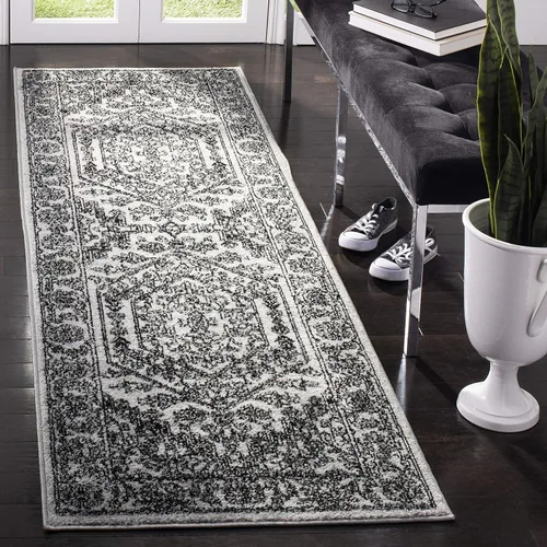 Vista 62 de SAFAVIEH ADR108B - Tapete de la colección Adirondack, 2 pies 1 pulgada x 6 pies, marfil y plateado, diseño de medallón oriental, no desprende