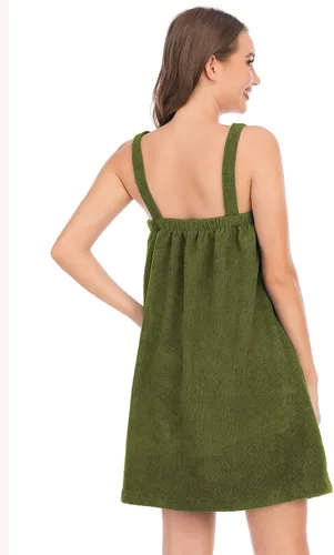 Vista 20 de Veseacky Toalla de baño para mujer con bolsillo, bata de spa ajustable y diadema facial
