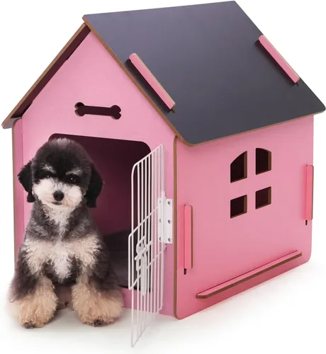 Vista 14 de RYpetmia - Casa de interior para perros y gatos pequeños, casa de madera para mascotas
