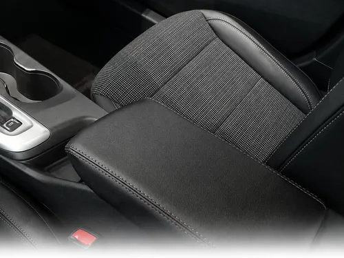 Vista 65 de Great-luck Funda de cuero para consola central, almohadilla para reposabrazos, accesorios de cubierta de caja (costuras rojas) para BMW X1 2023 2024