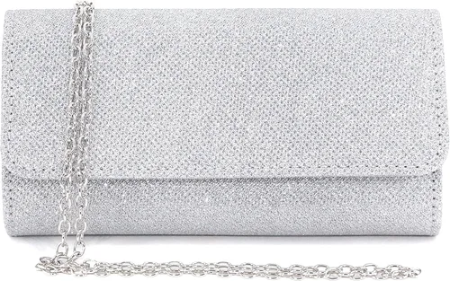 Vista 7 de Naimo - Deslumbrante bolsa pequeña de solapa con cadena desmontable para eventos nocturnos