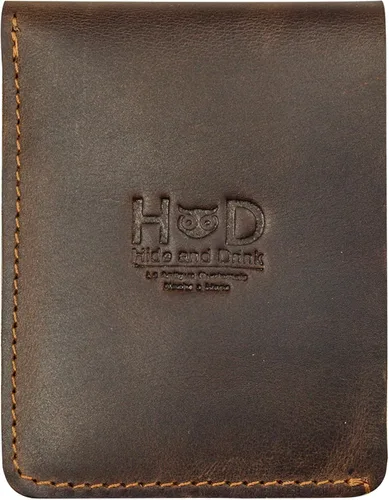 Vista 5 de Hide & Drink, Cartera vertical con bolsillo frontal con ranura para tarjetas, almacenamiento compacto para billetes, tarjetero, cuero de grano