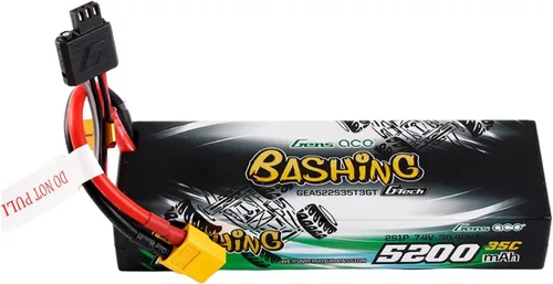 Vista 2 de Gens ace 5200mAh 2S1P 35C 7.4V G-tech Bashing Series Lipo Battery Pack Hardcase 24# con EC3, T y XT60 adaptador (2 piezas)