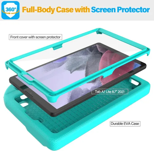 Vista 13 de SUPLIK Funda para niños para Samsung Galaxy Tab A11 de 8.7 pulgadas 2025 / A9 8.7 pulgadas 2023 / A7 Lite 8.7 pulgadas 2021, integrado con protector