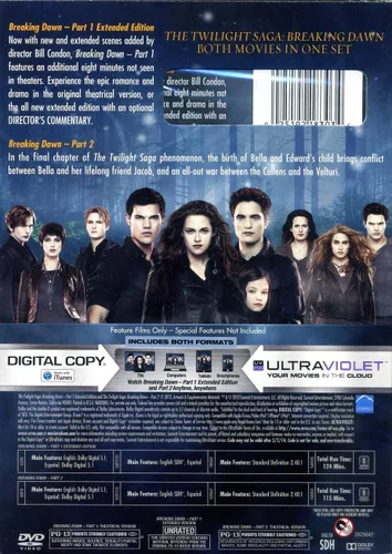 Vista 2 de The Twilight Saga Breaking Dawn, Parts 1 & 2 (2-Disc DVD + Digital Copy + UltraViolet)