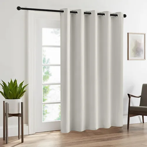 Vista 91 de RYB HOME Cortinas portátiles para puerta con privacidad, cortinas opacas y aislantes térmicas para dormitorio, armario, sala de estar, comedor, Beige