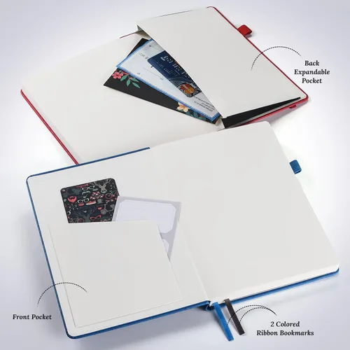 Vista 4 de Cuaderno de diario punteado, paquete de 7 de cuero con cuadrícula de puntos para mujeres y hombres, cuadernos a granel para estudiantes, oficina