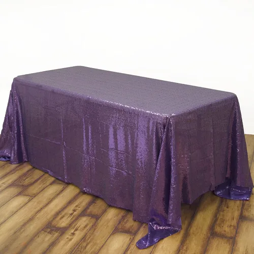 Vista 5 de Tableclothsfactory Luxury Collection Duchess - Mantel rectangular de lentejuelas, 60 x 126 pulgadas, color plateado