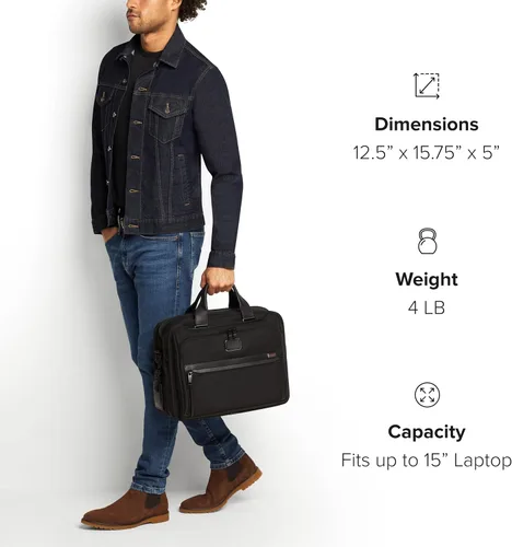 Vista 7 de TUMI - Alpha Organizer Brief - Laptop Briefcase for Commute or Travel - Fits Up to 15" Laptop - Removable Shoulder Strap