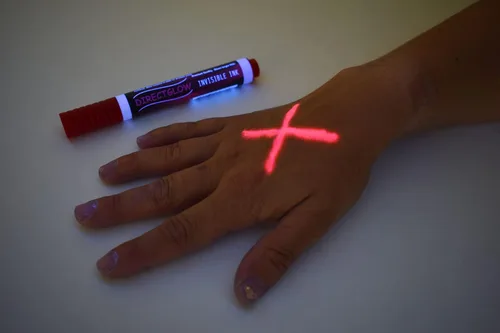 Vista 5 de DirectGlow - Juego de 3 rotuladores de tinta reactiva, extra grandes, invisible, rojo, UV, luz negra, paquete de 3