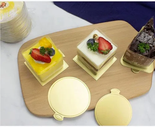 Vista 6 de 200 mini tablas para tartas, bases cuadradas para pasteles, bandeja para exhibiciones de postres
