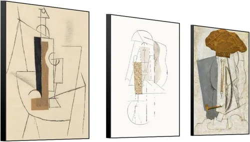 Vista 4 de FCHUI Arte de pared enmarcado, juego de 3 arte de pared bohemio, decoración moderna de mediados de siglo, 16 x 24 pulgadas, impresiones en lienzo